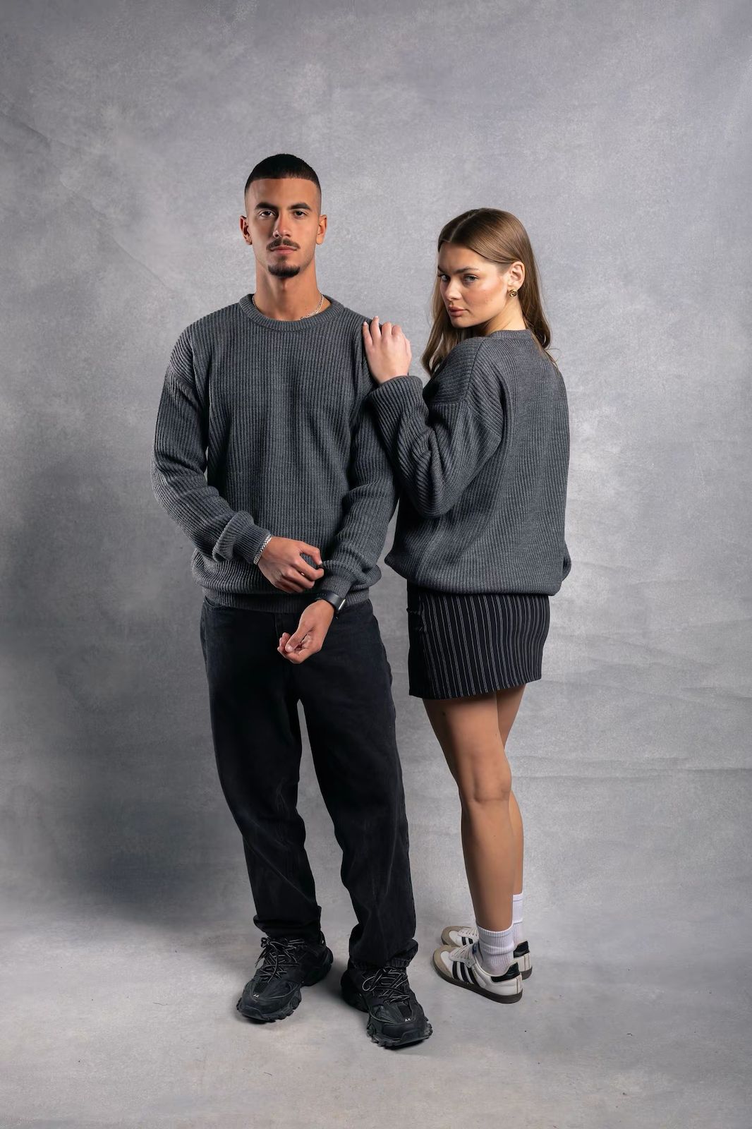 Core Grey Knitted Crewneck