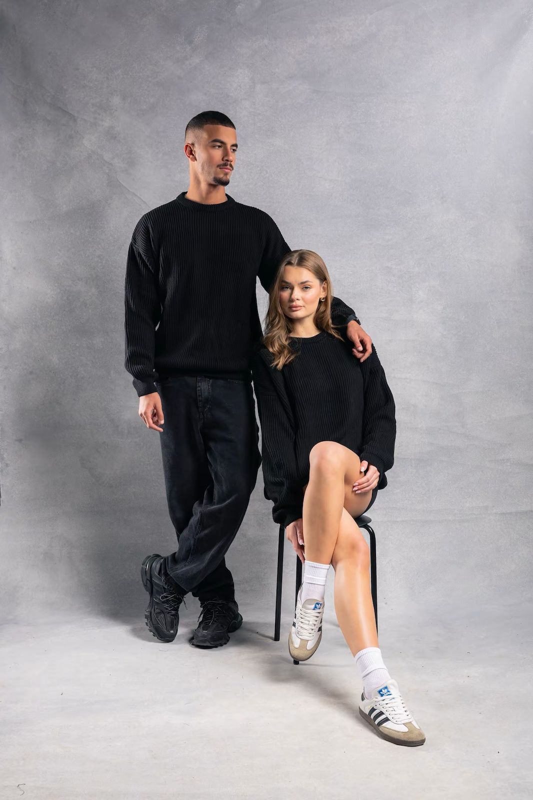 Core Black Knitted Crewneck