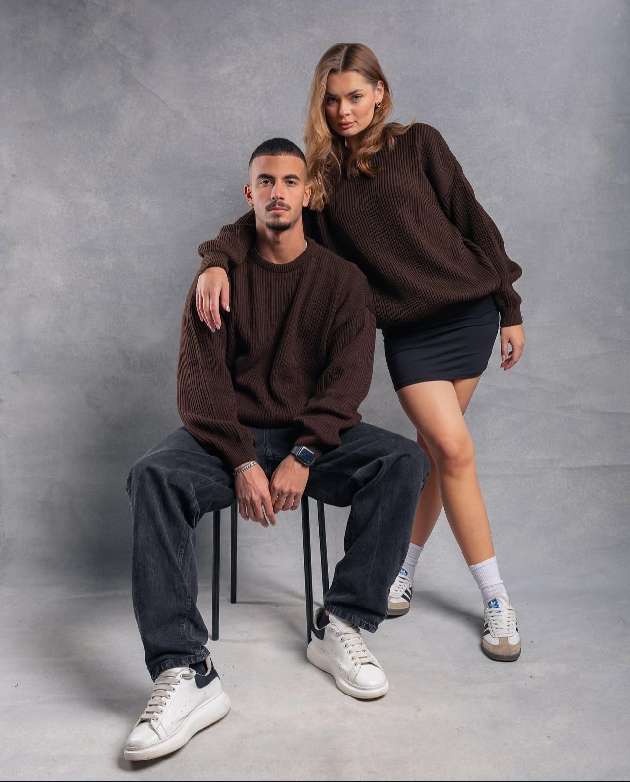 Core Brown Knitted Crewneck