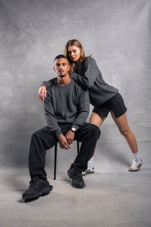 Core Grey Knitted Crewneck