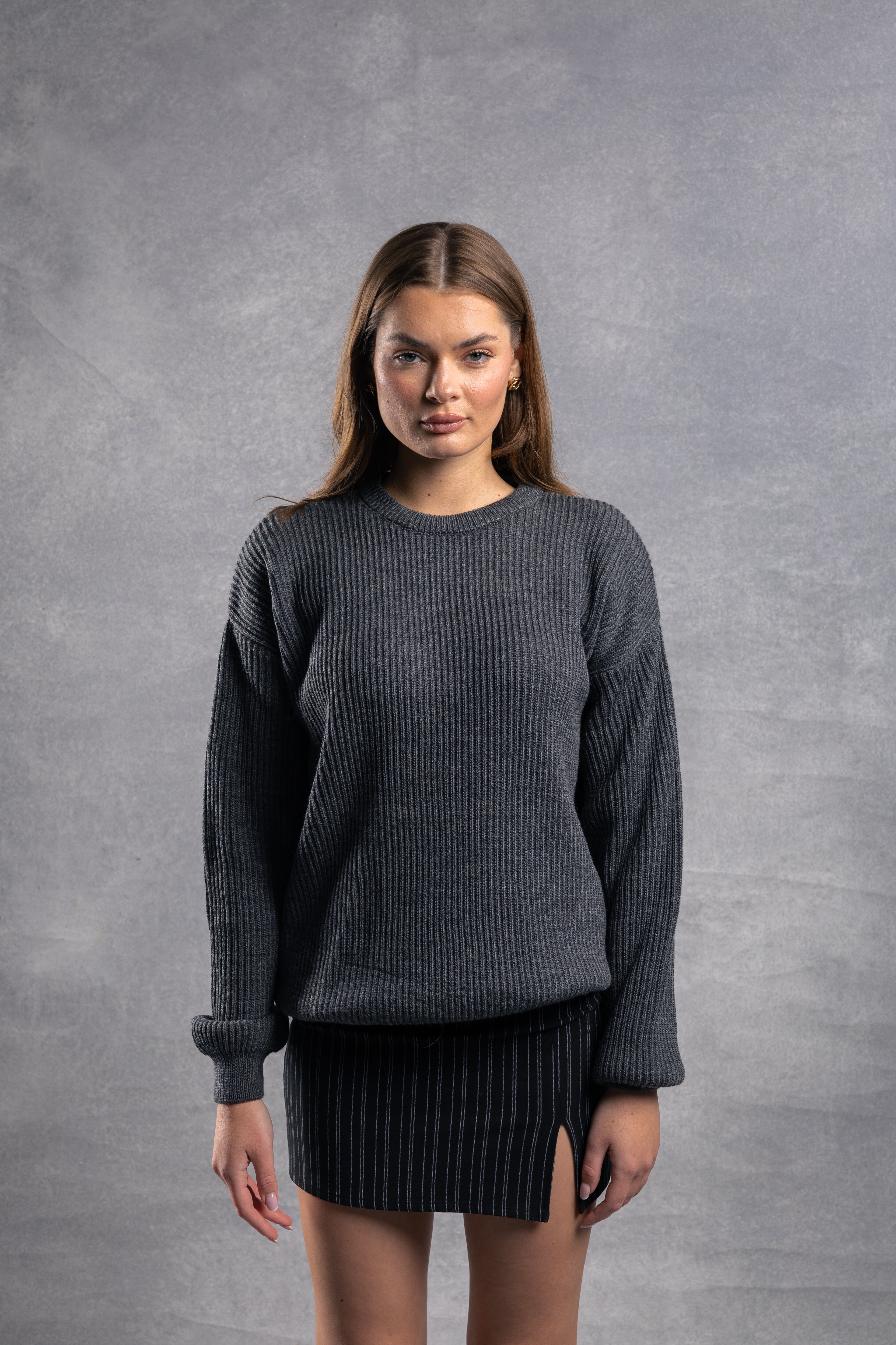 Core Grey Knitted Crewneck