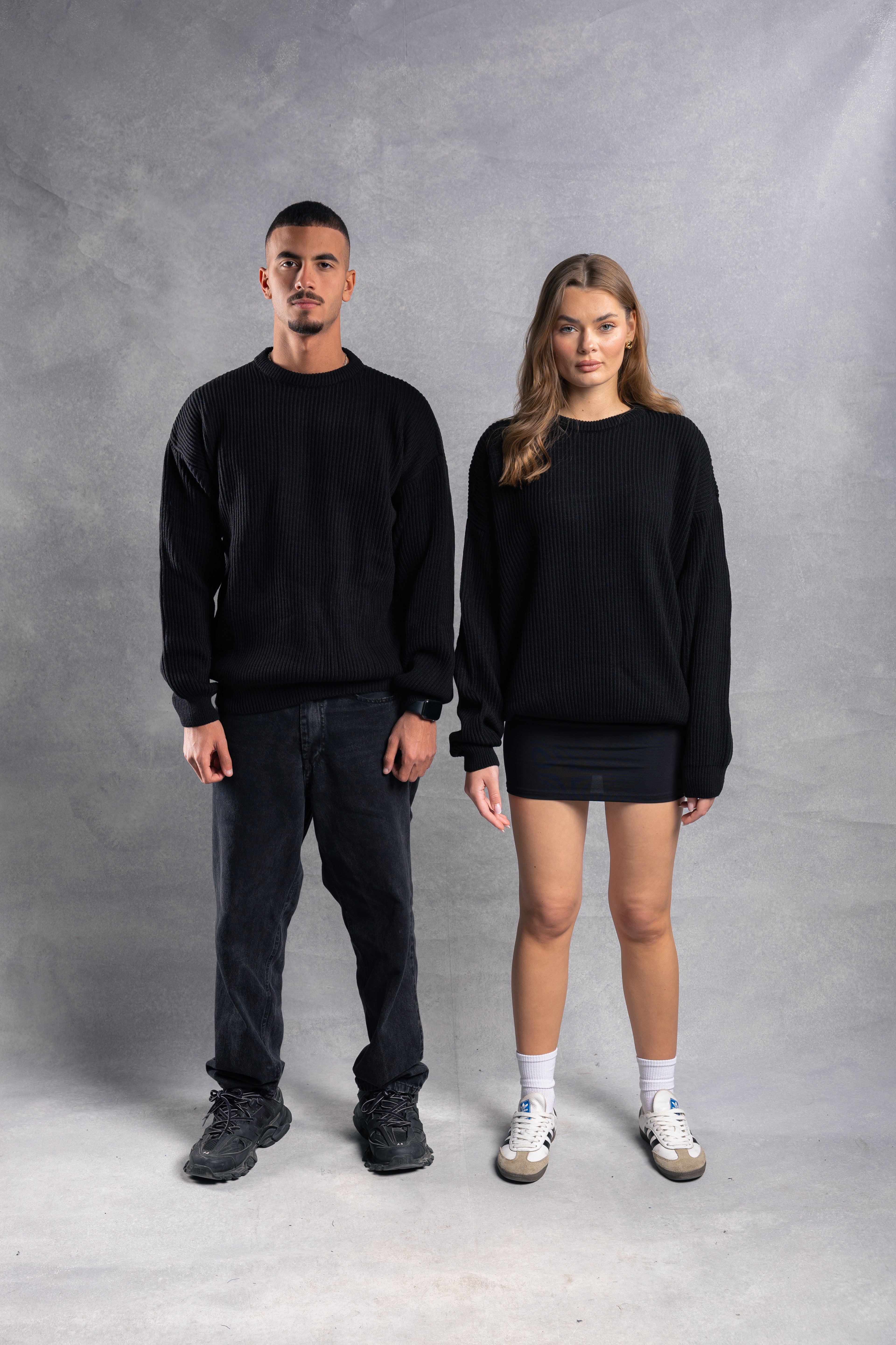 Core Black Knitted Crewneck